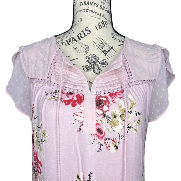 Daniel Rainn (PXS) Jarra Flutter Sleeve Tassel Knit Top Stitch Fix Sheer Detail - Picture 5 of 11